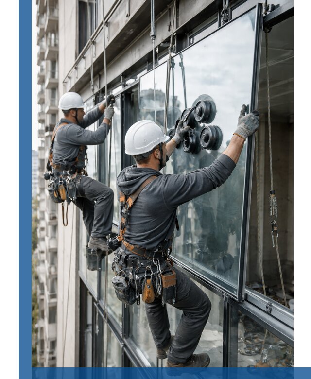 Витражное остекление фасадов и лоджий в Магадане под ключ