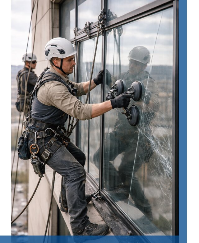 Замена стекла в витраже в Магадане под ключ от 8690 р. | ВЫСОТНИК-Мгд