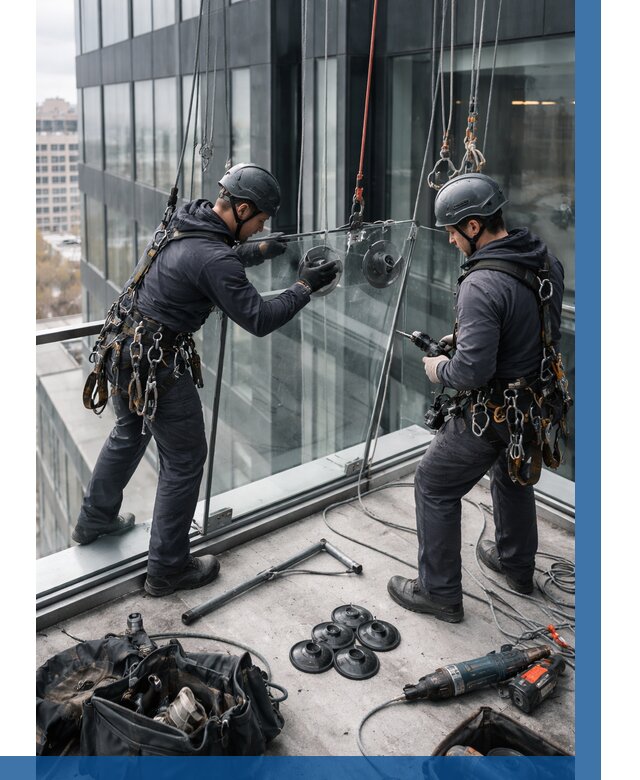 Монтаж стеклянных ограждений в Магадане от 2556 р. | ВЫСОТНИК-Мгд