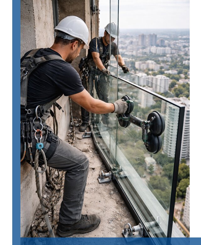 Монтаж стеклянных ограждений под ключ с гарантией в Магадане