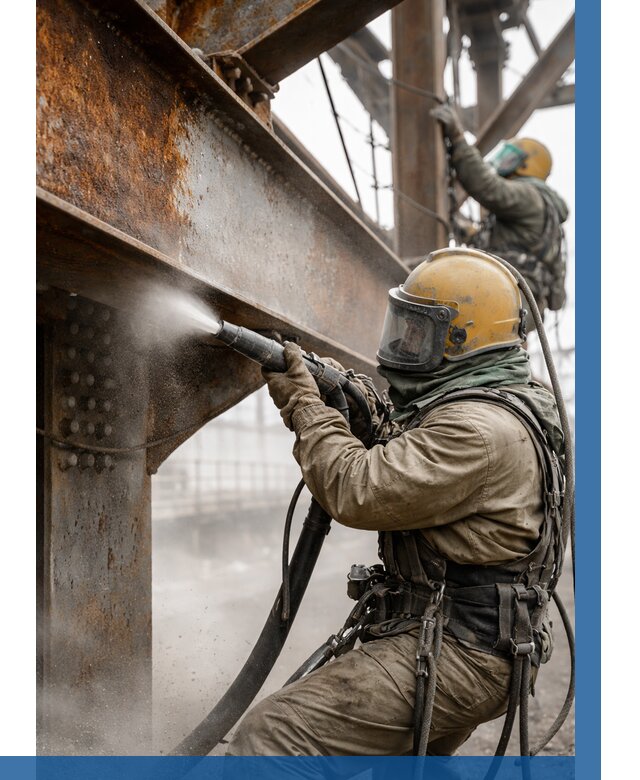 Пескоструйная очистка металлоконструкций в Магадане по 613 р.  ВЫСОТНИК-Мгд