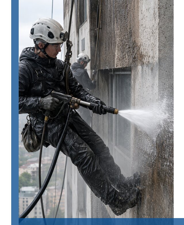 Гидроструйная очистка фасадов и конструкций в Магадане