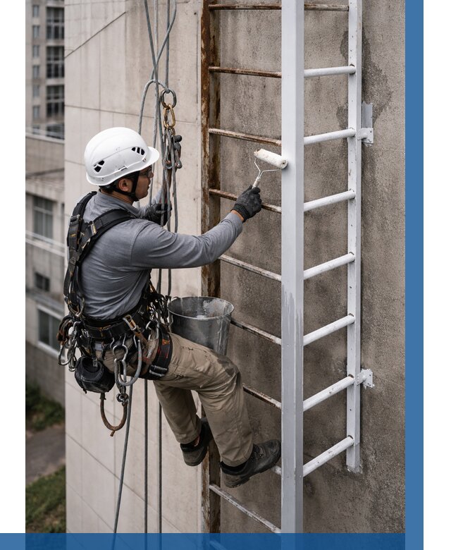 Покраска пожарных лестниц в Магадане от 4600 р. | ВЫСОТНИК-Мгд