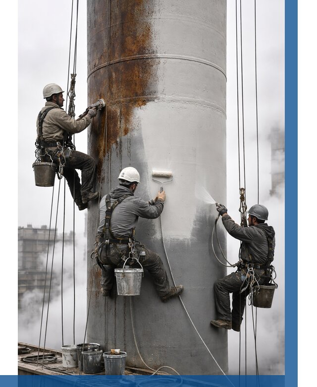 Покраска дымовых труб в Магадане от 8690 р. | ВЫСОТНИК-Мгд