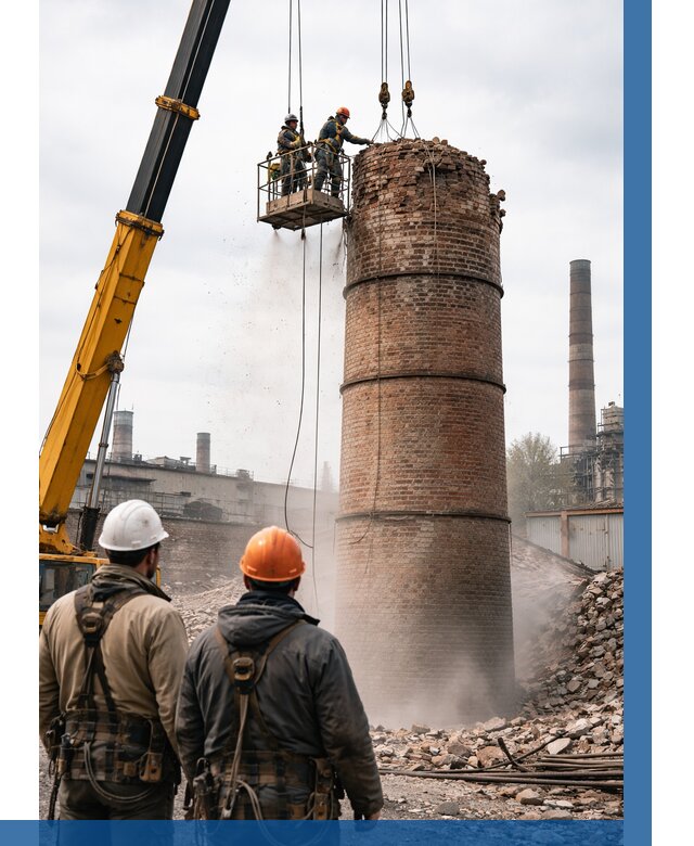 Демонтаж дымовой трубы в Магадане от 92007 р. | ВЫСОТНИК-Мгд, смета