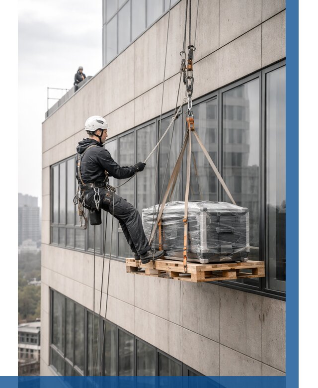 Спуск груза по фасаду в Магадане от 3578 р. | ВЫСОТНИК-Мгд