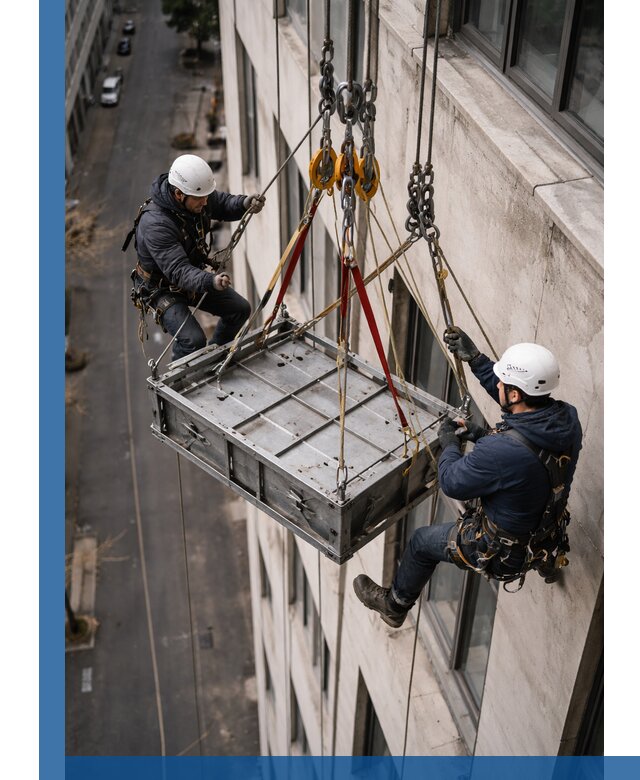 Спуск и подъем грузов по фасаду в Магадане для зданий