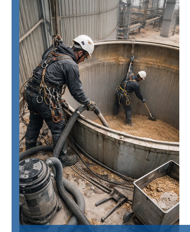 Профессиональная чистка зерновых бункеров в Магадане с выездом