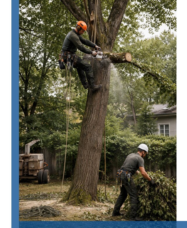 Кронирование деревьев в Магадане, безопасная высотная обрезка