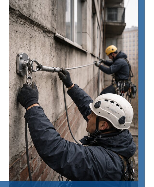 Монтаж анкерных линий в Магадане от 3067 р. | ВЫСОТНИК-Мгд